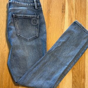 Laurie Felt Los angeles Relaxed Easy Skinny Blue Denim Jeans, 6 Tall EUC 5pocket